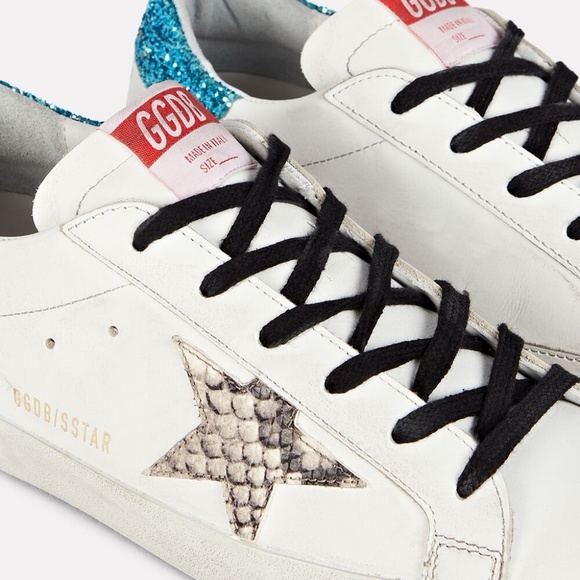 Golden Goose superstar sneaker in white, silver, light blue - Picture 4 of 6